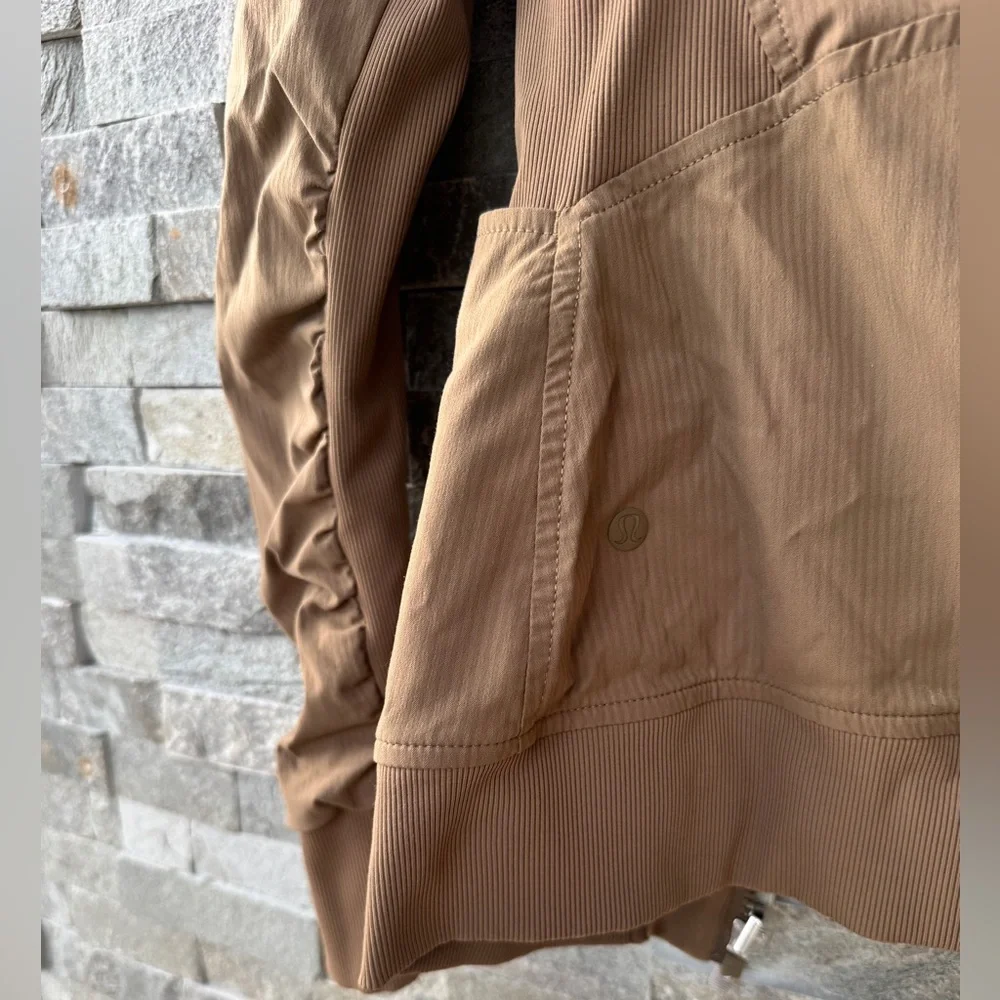 LuLulemon Beyond the Studio Beige Tan Brown Safari Hoodie Jacket 6 - Picture 10 of 16